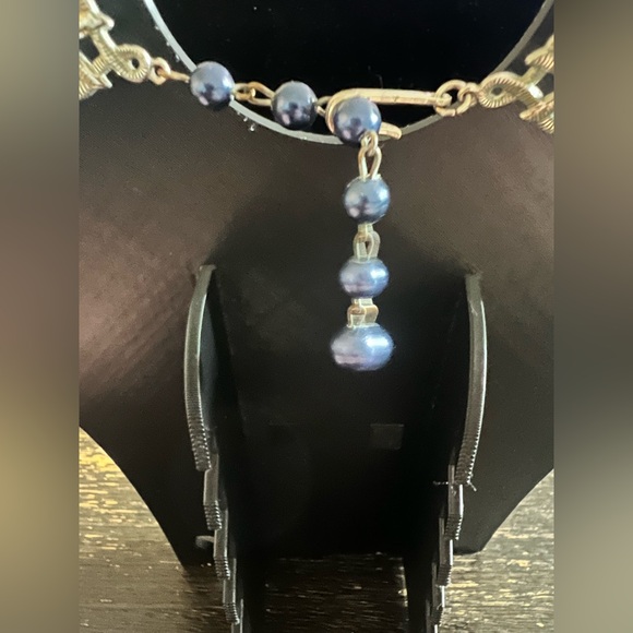 Blue double strung pearls - Picture 6 of 8